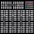 Segbeauty 720pcs Clear False Nail Tips, Flat Square Fake Nail Art Tips for Nail Color Display Book, Professional Practice False Nail Art Tips for Nail Polish Color Swatches Organizing Display Board
