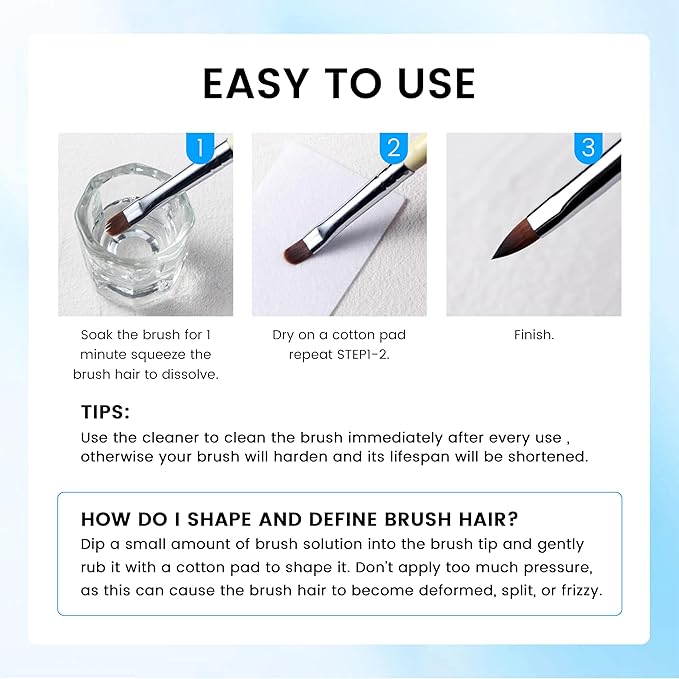 AIJIMEI Nail Brush Cleaner 160ml Cleaner Efficient Nail Cleaner for Acrylic Nails Professional Brush Cleaner for Acrylic Clean and Maintain Your Nail Brushes with Cleaning Solution