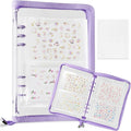 Nail Sticker Book Nail Art Organizer Display 40 Slots Sticker Storage Organizer Binder Empty Stickers Holder DIY Design Tools (purple)