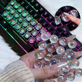 60pcs Keyboard Stickers for Long Nails, Clear Glass Bubbles, Protect Nail Art, No-Residue,Reusable Raised Keyboard Stickers, for Desktop Keyboards, External Keyboards, Calculators