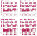 PATIKIL 1320 Pcs Acrylic Gem Sticker, 4 Size 3/4/5/6mm Self Adhesive Rhinestones Face Gem Stones Bling Jewelry for Nail Art Craft Clothes DIY Makeup Decoration Party, Rose Red