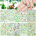 10 Sheets St Patrick’s Day Nail Art Stickers 3D Self-Adhesive Shamrock Nail Decals Green Clover Gold Hat Letters Nail Art Design Irish Nail Stickers for Women Kids Girls Nail Supplies Decorations
