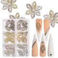 30Pcs Drop Shaped Nail Charms 3D Drop-shaped Nail Rhinestones Glitter Nail Gem Gold Sliver AB Nail Art Charms for Girl Women DIY Nail Art Craft Decoration