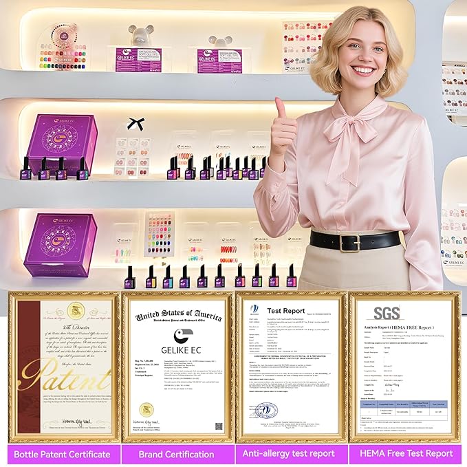 gelike ec Pro Gel Polish for Salon: 36 Colors Set HEMA-FREE Highly Pigmented Formula Manicure Nail Art Design for Professional Manicurist Nail Polish 16ml BIG Bottles