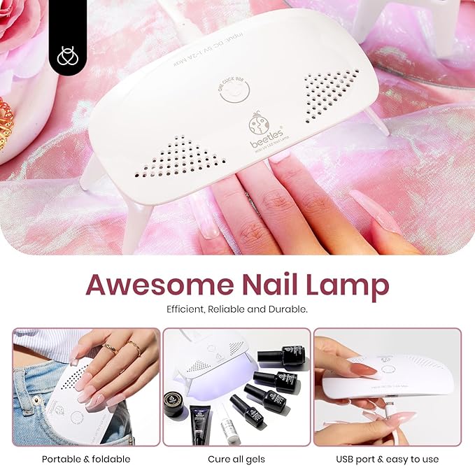 beetles Gel Polish Poly Nail Gel Chrome Nail Powder Kit 22 Pcs Glazed Donut Nails Mirror Effect Chrome Powder for Nail Extension Nail Art DIY Home, UV & LED Needed