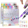 12 Colors Nails Art Pens Set,Nails Art Markers for Gel Nails,3D Nails Art Marker Drawing Painting Liner Pen,DIY Nails Art Pen Set,Portable Nails Art Tools (B-2 Set)