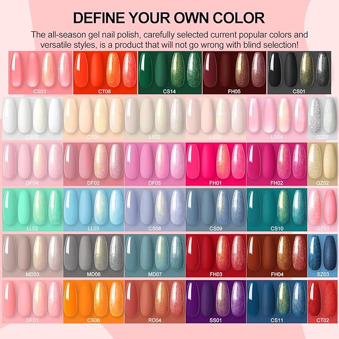 COSCELIA 53pcs Gel Nail Polish Kit with U V light and Drill Starter Kit 35 Colors Gel Nail Polish with 5pcs Top Base Coat Nail Art Professional Gel Manicure Kits Gifts for Women Teens Girls