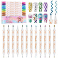 Kalolary 12 Colors Nail Art Pens Set, Nail Polish Pens Double-Ended Acrylic Paint Pen Nail Art Markers Quick-Dry Nail Art Tools for Dotting Drawing Painting DIY Nail Art Beauty Manicure（J）