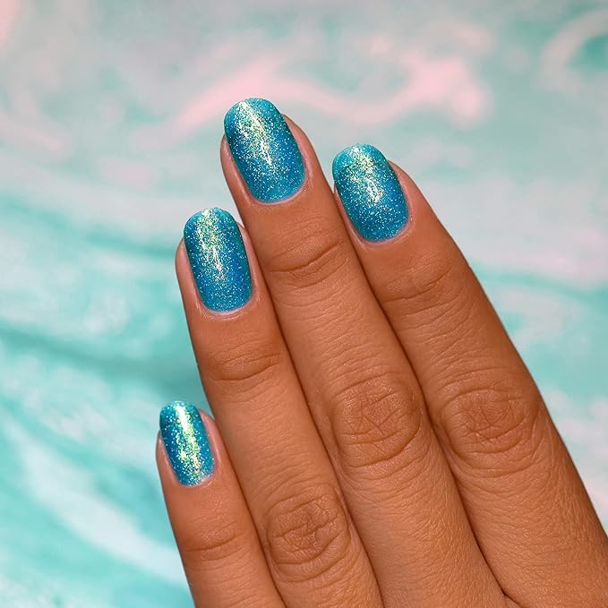 ILNP Blue Lagoon - Shimmering Teal Holographic Jelly Nail Polish
