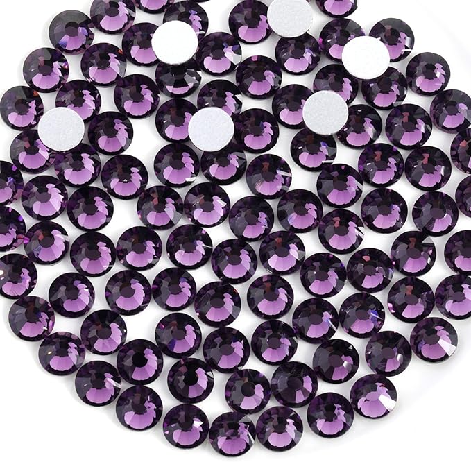 Beadsland 1440pcs Flat Back Crystal Rhinestones Round Gems for Nail Art and Craft Glue Fix, Tanzanite, SS20, 4.6-4.8mm