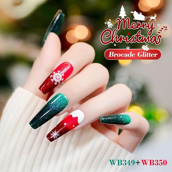 YTD Likomey Color Changing Gel Nail Polish,15ml Red To Burgundy Shimmer Brocade Glitter Mood Temperature Change Colors Iridescent Flakes,Ombre Thermal Fall Winter UV Varnish,WB350