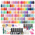 phoenixy 50 Pcs Gel Nail Polish Set, 42 Colors Gel Nail Kit with Base & 4 Effects Top Coat All Seasons Nail Polish Set Christmas Gifts for Women Girls