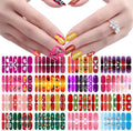 JERCLITY 16 Sheets Halloween Christmas Nail Polish Strips Nail Wraps Bat Spider Jack-o'-Lantern Snowflake Santa Claus Christmas Tree Nail Stickers for Women Holiday Manicure