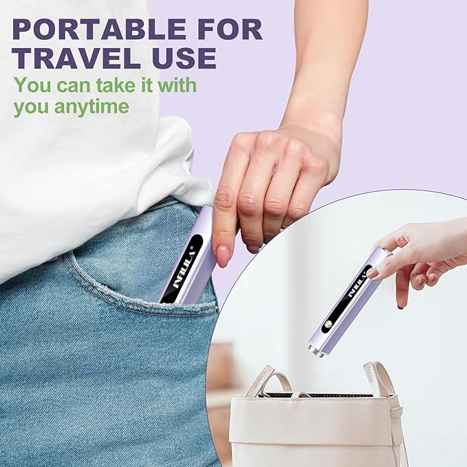 NXJ INFILILA Multi-Functional Handheld UV Light for Gel Nails with Cat Eye Magnet - Portable Flash Cure Nail Lamp for French Manicures, Detail Work, Type-C Cordless for Travel & Home Use(Purple)