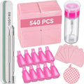 TsMADDTs Gel Nail Polish Remover Tools Kit with Lint Free Wipes, Nail Remover Clips, 100ml Nail Polish Remover Bottle, Cuticle Tools and File, Buffer Blocks