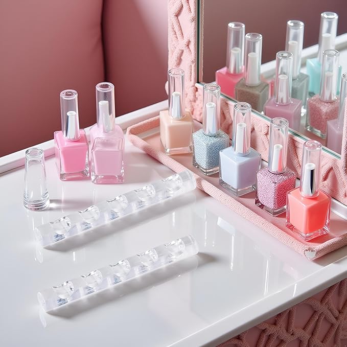 2Pcs Transparent Brush Holder Nail Art Acrylic Simple Pen Brush Stand Brush Rest Brush Rest for 5 Nail Pens Gel Nails Nail Tools Nail Supplies Stylish Useful Paint brush holder Nail Art Brushes