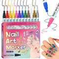 12 Colors Nail Art Pens Set,2026 New Nail Art Markers Doodle Pen for Kids Adults,Drawing Painting Liner Brush for DIY Nail Art Beauty Adorn Manicure Tool(1Set)