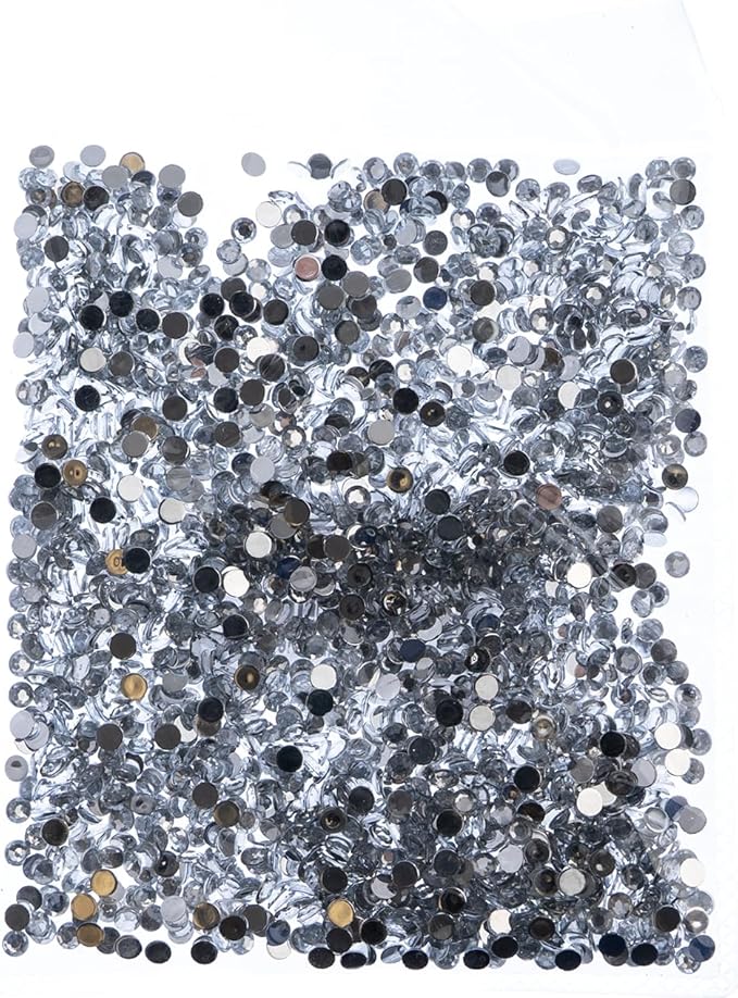 John Bead 2000 Pieces 4mm (SS16), Crystal, Acrylic Round Flat Back Rhinestones for Jewelry Making, DIY Crafts, Nail Art, Face Makeup, Clothes