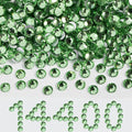 Beadsland Flatback Rhinestones Bulk,14400pcs Green Rhinestones for Nails Crafts Clothes DIY Decoration, Light Green/Peridot, SS10, 2.7-2.9mm