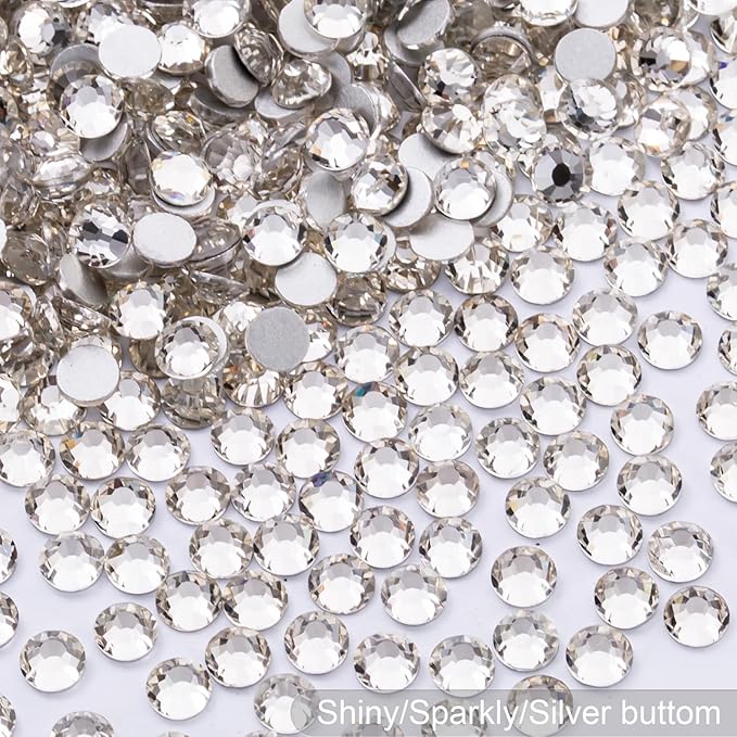 Flatback Rhinestones Bulk, 14400PCS Crystal Rhinestones for Clothes DIY Decoration Crafts, Crystal, SS16, 3.8-4.0mm