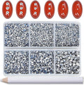 Bymitel Hotfix Crystal Rhinestones Round Gems for Crafts,Mixed 6 Sizes with Wax Pencil Kit, Labrdor1.3-3.2mm(SS3-SS12/8000pcs)