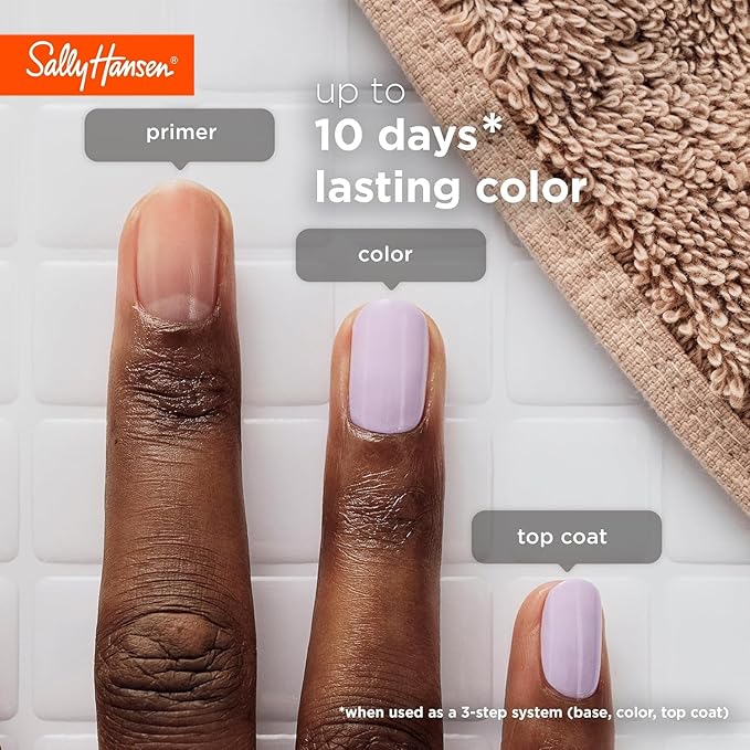 Sally Hansen Miracle Gel Nail Polish Color Grip Primer and Base Coat| Salon Quality, Gel-Like Formula, Two-Step System, No UV Light Needed, Long Lasting | Clear, Glossy