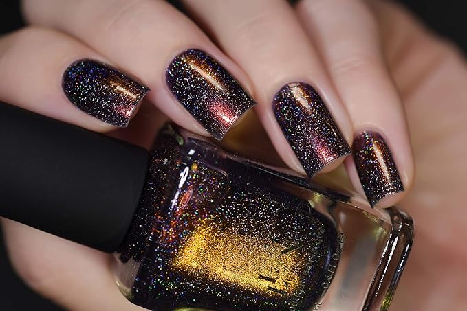 ILNP Rock Bottom - Blue-Brown Holographic Nail Polish