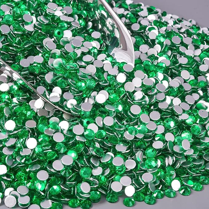 Blinginbox 288 Pieces SS30/6.4-6.6mm Flat Back Crystal Rhinestones Round Gems for Nail Art,Peridot
