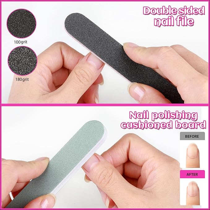 HNYYZL Extra Long Square ABS False Nail Tips, 240Pcs Kit with C Curve, Nail Glue, File for Salon Home DIY