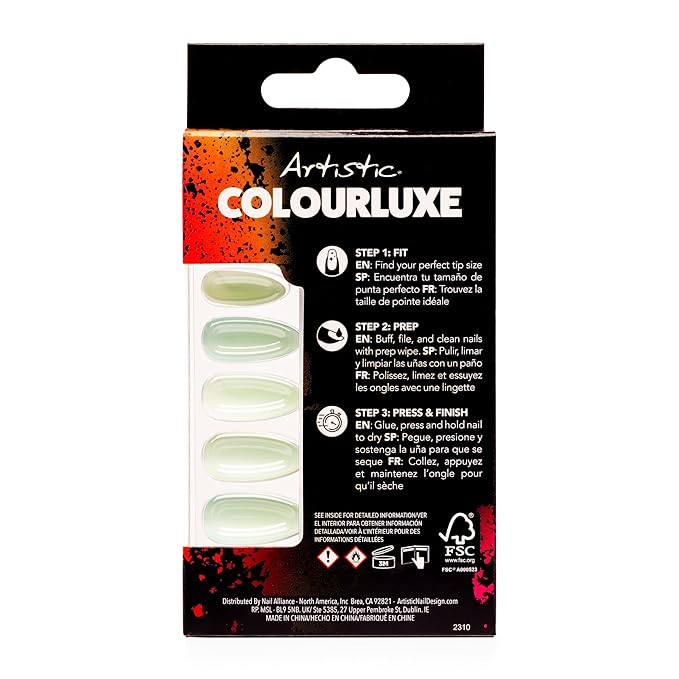 Artistic Colourluxe Press-On Tips - Kit Colourluxe Press-On Tips - Kits Nails - 30 Nails (Golden Wave, Kit)
