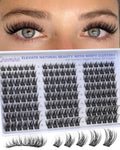 Kiromiro Wispy Lash Clusters Natural Cluster Eyelash Extensions 10-18mm DIY Cluster Lashes C Curl Individual Lashes 144pcs Eyelash Clusters Thin Band Eyelashes Clusters