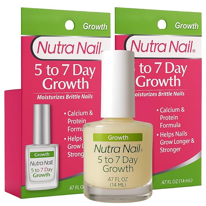 Nutra Nail 5 to 7 Day Growth Treatment - Fast Nail Strengthener Repair Serum Formula (0.47 fl oz) (Pack of 2)