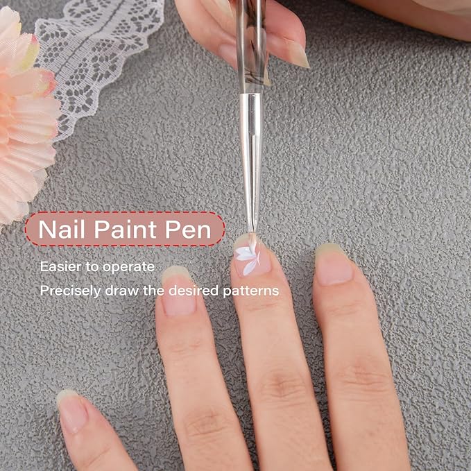 WOKOTO 1 Pcs Triangular Pyramid Nail Brush For Acrylic Nails, Black White Gradient Acrylic Brushes For Nails Art Triangle Brushes Painting Nails Polish Brushes Detail Liner Nail Painting Brushes