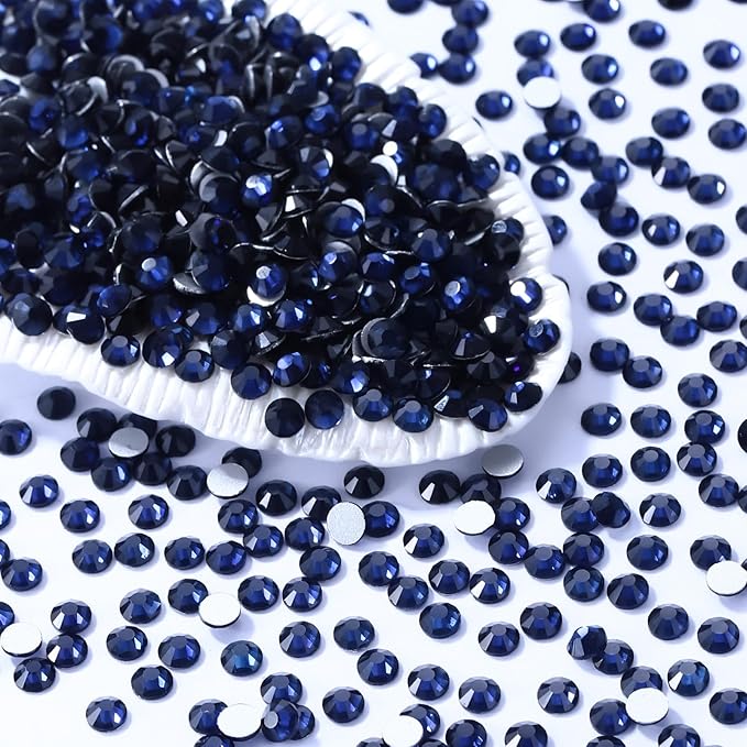 Montana Flatback Rhinestones, Glass Rhinestones for Nail Art and Craft, Glue Fix, Loose Crystal Gemstones(Montana, SS6, 1440pcs, 1.9-2.0mm)