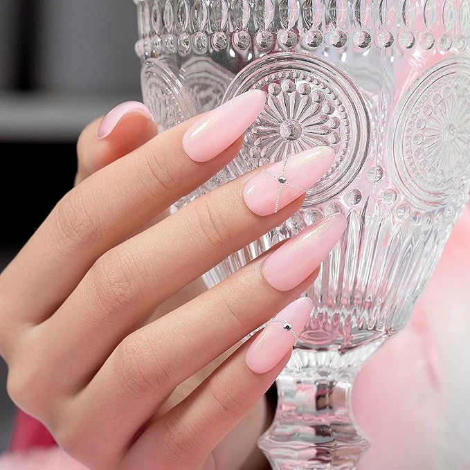 RARJSM Glitter Rubber Base Gel Nail Polish Nude Pale Pink Gold Shimmer Rubber Base for Nails Brush on Quick Extend Builder Hard Gel Soak Off Curing Requires 15ml Salon Home French Manicure