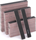 100 Pcs Black Nail Files 100/180 Grit Professional Double Sided Emery Boards Coarse and Medium Grit Rectangle Buffering File for Acrylic Nails