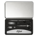 Nail Aid Kit | Compact Metal Case Manicure & Pedicure Tool Set for Home & Travel | Clippers (Large/Small), Scissors, File, Cuticle Pusher | K-Beauty Grooming Essentials, Gift Ready
