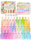 Beetles Spring Gel Polish Set - Spring Sonata Colleciton, 30 Colors Hema-Free Yellow Pink Blue Purple Pastel Colors Polish with Base Top Coat Swatch Card Uv LED Lamp Gel Gifts for Women