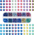 Craftdady Hotfix Nail Rhinestones 7680Pcs Flat Back Glass Nail Charms Small Crystals Nail Gems Bulk for Nail Decorations Wedding Makeup Scrapbook,12 Colors