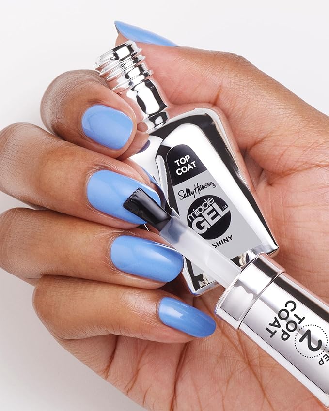 Sally Hansen Miracle Gel™, Shiny Top Coat, Long Lasting, Gel-Like Formula, No UV Lamp Needed, Clear Nail Polish