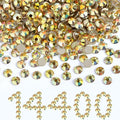 Beadsland Flatback Rhinestones Bulk,14400pcs Gold Rhinestones for Nails Crafts Clothes DIY Decoration, Metal Sunlight, SS20, 4.6-4.8mm