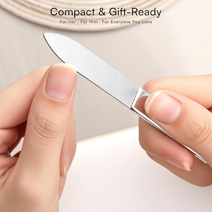 Makartt Nail Files - Metal Nail File for Natural Nails, Professional Double-Sided Fingernail File Kit with Stainless Steel Coarse & Fine Grinding Surface, Nail Kit for Women & Men Use (2 Pack)