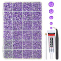 Amethyst Purple Crystal Resin Rhinestones w B7000 Jewelry Glue for Bedazzling Crafting 2mm-6mm Flatback Stones Diamonds Crystals Gems Bedazzler Kit for Nails Face Makeup Tumblers Bottles Crafts