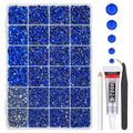 Royal Blue Crystal Resin Rhinestones w B7000 Glue for Bedazzling Crafting 2mm-6mm Flatback Stones Diamonds Crystals Gems Bedazzler Kit for Nails Face Eyes Makeup Tumblers Bottles Crafts Beauty