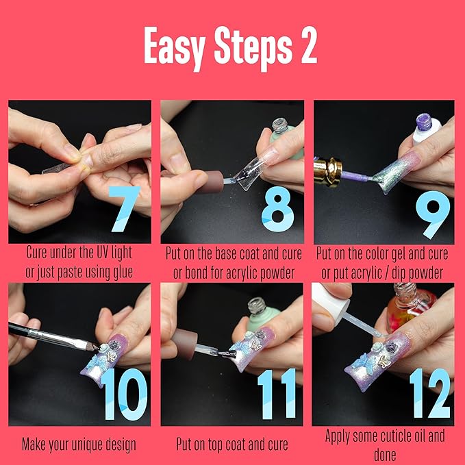NOVO OVO 120 pcs Extra Long Duck Nail Tips Full Cover for Acrylic, Clear XL XXL Flare Feet Nails Press On, Y2K Vibe Wide French Soft Gel False Nail Extension for Art Salon x 12 Sizes in Box