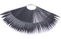 2 Sets 100 Tips Fan Shape Plastic Nail Art Tips Display Polish Board Display Practice Sticks with Metal Split Ring Holder (Black Color)