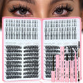 Lash Clusters Kit with Spikes, 80D+80D Left Right Eyelash Clusters Extensions Individual D Curl Fluffy Wispy False Eyelashes DlY Manga Lashes Extension Kit (12-22mm, Left Right Lash Clusters Kit)