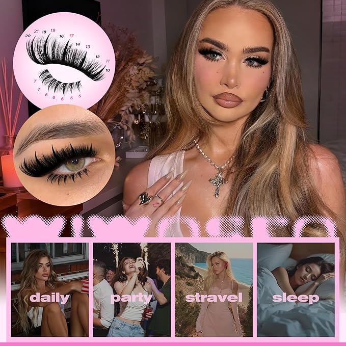 wiwoseo Fluffy Lash Clusters with Spikes Lash Clusters Kit Volume Lash Spikes Cluster Eyelash Extensions Kit 200D Fluffy Eyelash Clusters Spiky Bottom Cluster Lashes Clusters with Lash Bond and Seal