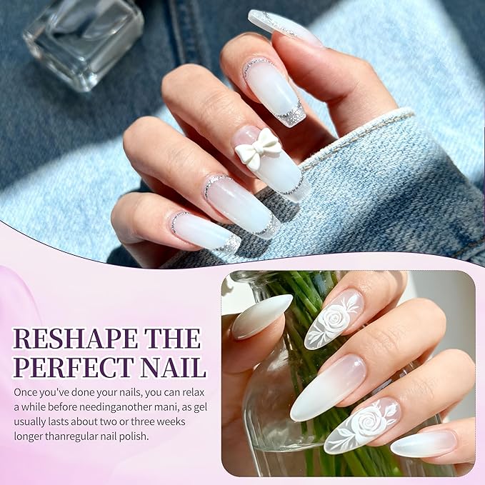 Artdone Milky White Gel Nail Polish Jelly Hema-free For All Seasons Neutral Soak Off LED Lamp Needed For Manicure Nail Art