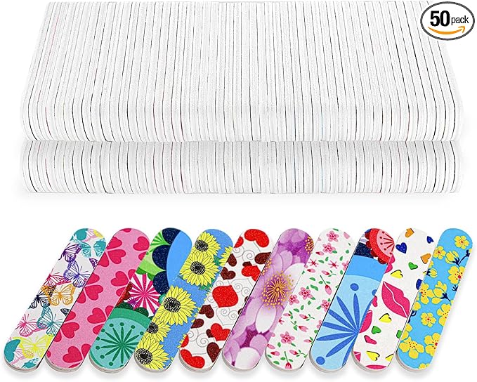 Mini Nail Files, Colorful Emery Boards for Nails Double Sided 180 Grit Emory, Gifts Bulk Fingernails Manicure Tools Shaping Buffing Smoothing Filers Cute 3.5” (100 Pcs Colorful 180 Grit 3.6 in)